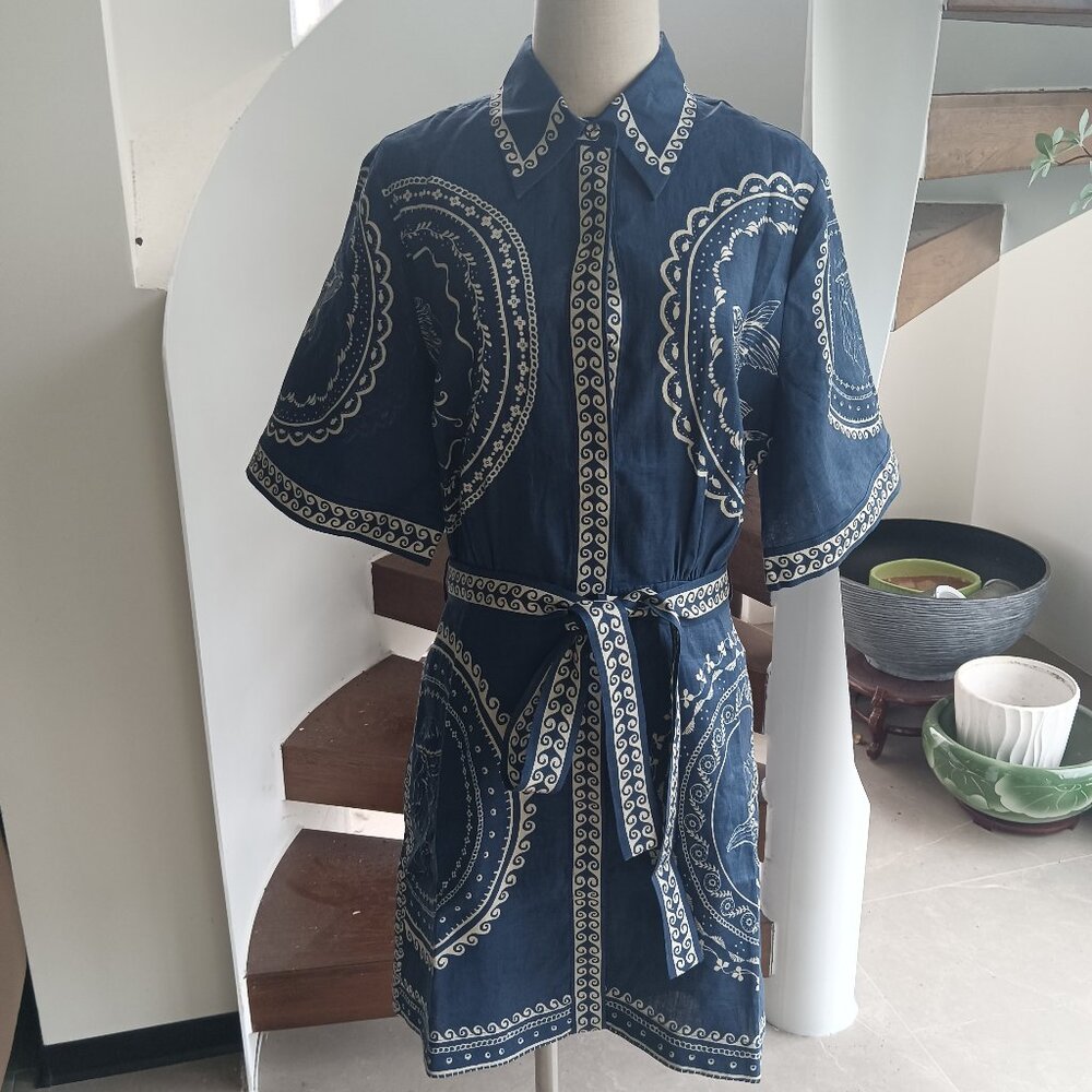 Alemais Oceane Mini Dress Navy